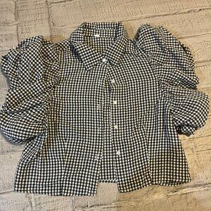 Black & White Checked Blouse